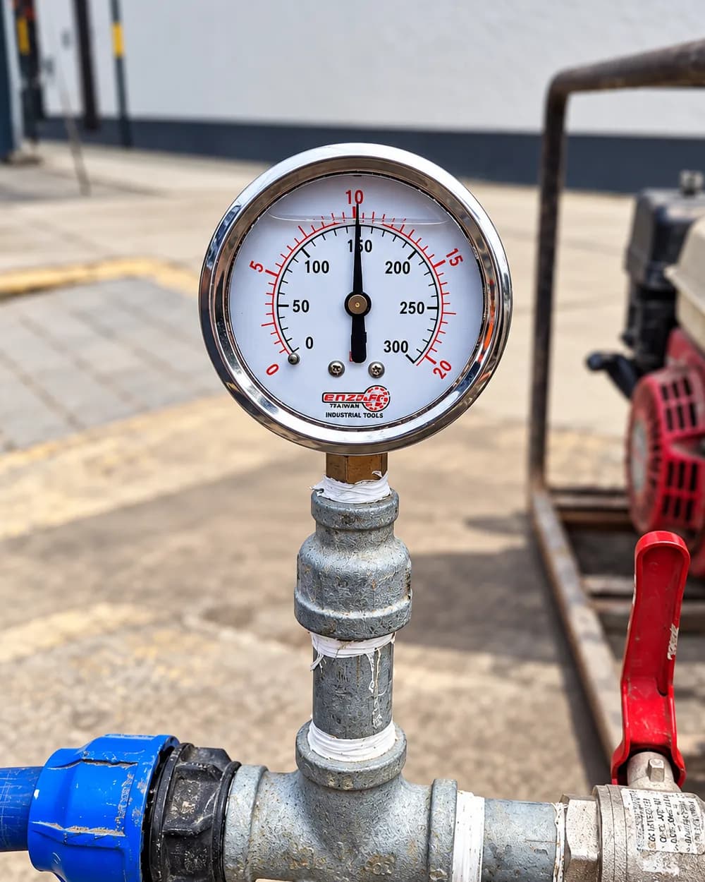 Manómetro calibrado para prueba de presión hidruálica.