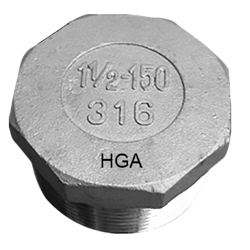 Tapón macho de acero inoxidable roscado NPT ASTM A351 AISI 304/316